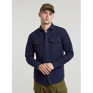 G-Star Langarmhemd Slim Fit Sartho Blau L