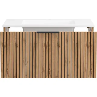 WELLTIME Badmöbel-Set »Welltime, Carlton Waschtisch-Set, 80 oder 120 cm, gestreift«, (2 St.), schwarz