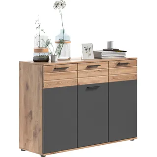 INOSIGN Sideboard »Riga, Breite 120cm, 3 Türen, 1 Schubkasten, 5 Einlegeböden, 8 Fächer« hochwertige Rillenfräsung, mit Softclose, Kommode, Anrichte, Schrank