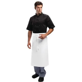 Whites Chefs Clothing Whites Kochbekleidung Taillenschürze in normaler Länge, Weiß, Material: Poly-Baumwollmischung, Größe: 915(B) x 762(L)mm - Profi Küche, Schürze für den Servicebereich im Restaurant, für Zuhause, A501