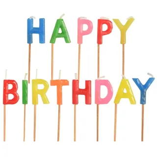 Papstar Happy Birthday Geburtstagskerze 8 cm mehrfarbig