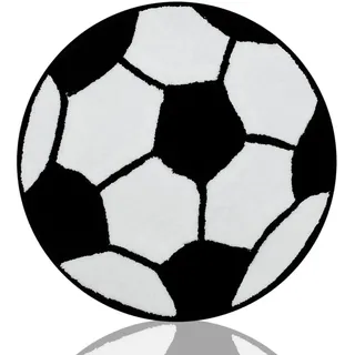 JynxtoyZeal Fußball-Teppich, Runder Fußballteppich, Fußballteppich für Kinderzimmer, Fußball Kurzflor Teppich,Kinder Schlafzimmer Stuhl Teppich Teppiche Badematten (60×60cm)