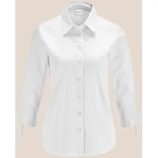 MADELEINE Hemdbluse »Bluse Satin-Bluse mit Ärmelschleifen«, weiß