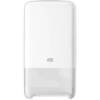 TORK 557500 Doppelrollenspender für Midi Toilettenpapier in Weiß / Tork T6 Toilettenpapierspender Compact hochweiß