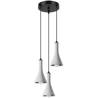 SOLLUX lighting Pendelleuchte de Beton REA 3P - Lampe con 3 Quellen de luz E14 - Glühbirnen nicht enthalten - Moderne Pendelleuchte für das Wohnzimmer - Scandi-Lampen --- 27x27x115cm - Grau