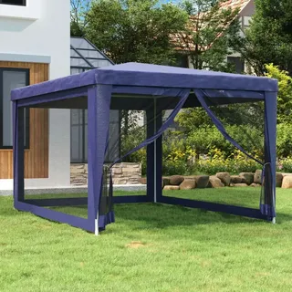 vidaXL Pavillon 3 x 4 m inkl. 4 Seitenteile Blau