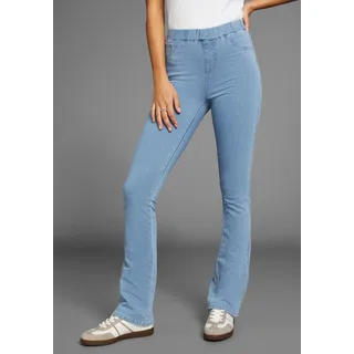 Jeansjeggings ARIZONA "360 Grad Elastisch", Damen, Gr. 36, N-Gr, blau (bleached), Denim/Jeans, Obermaterial: 72% Baumwolle, 22% Polyester, 6% Elasthan, Basic, lang, Jeans Jeansjeggings, High Waist