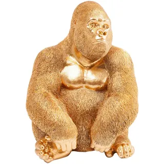 Kare DESIGN Deko Figur 61445 Monkey Gorilla Polyresin Gold