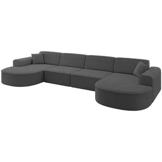 altdecor Wohnlandschaft Grau, Textil, 6-Sitzer, U-Form 388x79x171 cm, Wohnzimmer, Sofas - Couches, Wohnlandschaften, Wohnlandschaften in U-Form