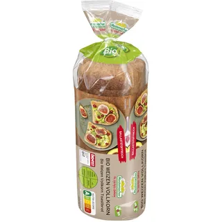 Mestemacher Bio Weizen Vollkorn Toastbrot vegan, Nutri Score A, ballaststoffreich, knusprig zum Frühstück oder für Sandwich, 17 Scheiben, 400g