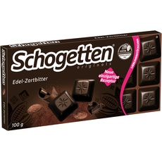 Schogetten Edel-Zartbitter 100g Schokoladentafel, praktisch einzeln portioniert. Ein Genuss. Stück für Stück.