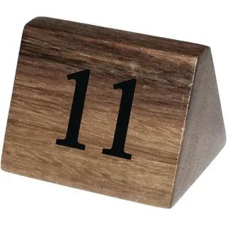 Olympia Holz-Tischnummernschilder mit den Zahlen 11–20, 55 (H) x 35 (B) x 35 (T) mm, langlebiges Akazienholz, doppelseitig, Hochzeiten, Kneipen, Restaurants, Bistros, Cafés, Packungsmenge: 10, CL393