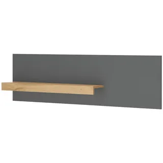 Furn.Design Aktenregal grau matt, Eiche Wotan 140 cm, Wandregal für Homeoffice und Büro , Grau, Eiche Wotan , Holzwerkstoff , Nachbildung,Eiche , Uni, Holz Optik , Rechteckig , 140x40x17 cm , FSC 100% , Büromöbel, Büroregale, Aktenregale