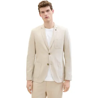 TOM TAILOR Herren Sakko aus Leinen, 35175 - Camel Beige Herringbone, 52