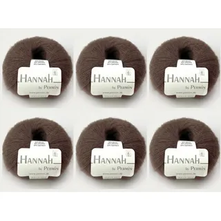 6x Hannah by Permin – Luxusgarn aus Merinowolle, Seide & Kaschmir (06 braun)