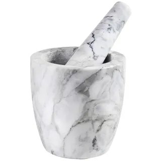 VoltShine Mörser – Stößel 12 cm, ideal zum Zerkleinern und Mixen. Hergestellt aus Marmor, robust und langlebig, moderne Küche