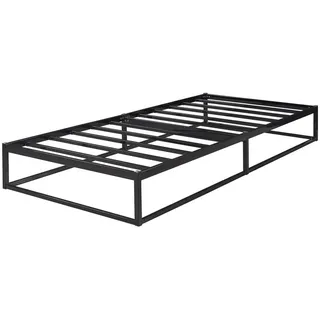 [en.casa] Metallbett Trerunta 90 x 200 cm Stahl Schwarz