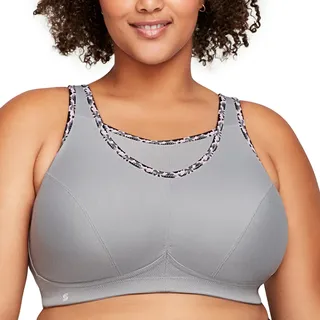 Große Größen Plusgröße Bustier Sport-BH mit bestem Halt ohne Bügel Nr. 1066, Grau, 115D