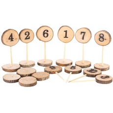 ULTNICE Holz Tischnummern mit Basis für Hochzeit Geburtstagsparty 1-10