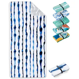 Fit-Flip Strandtuch XXL aus Mikrofaser - leicht und schnelltrocknend - 100% recyceltes Strandhandtuch - kompaktes Handtuch zum Baden - Badetuch (Batik Stripes 200x90cm)