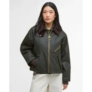 Barbour für Damen. LWX1482 Arlene Wax Jacke aus gewachster Baumwolle grün (L), Lässig