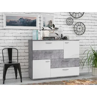 Forte Skive 125 x 95,9 x 41,3 cm weiß / grau