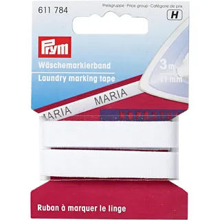 Prym 611784 Wäschemarkierband CO aufbügelbar 11 mm weiß