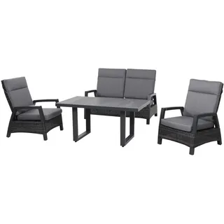 Siena Garden Lounge-Set Taranto 4-teilig Matt-Anthrazit