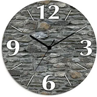 Artland Wanduhr »Schiefermauer« wahlweise mit Quarz- oder Funkuhrwerk, lautlos ohne Tickgeräusche, grau