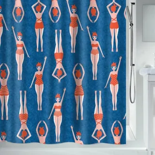 Spirella Duschvorhang - Anti-Bakteriell, waschbar, wasserdicht, Polyester, „Baigneuses“ 120x200cm