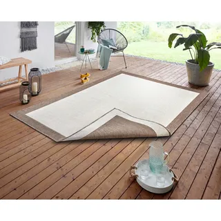HANSE HOME Teppich »Panama Wendeteppich« rechteckig 5 mm Höhe In-& Outdoor, Wetterfest, Balkon, Läufer, Wohnzimmer, Wasserfest, weiß