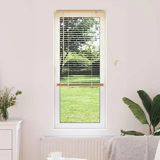 Venezianische Jalousie Hellbraun mit Muster 150 x 50 cm 25 mm - Braun