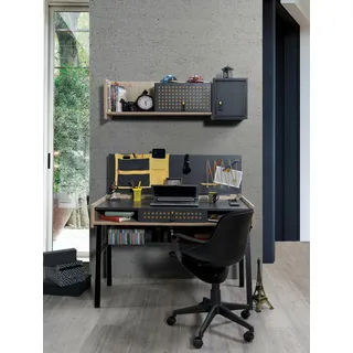 Schreibtisch Wandregal Tisch Italienische Stil Einrichtung Möbel Holz Neu - Schwarz, Braun