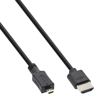 InLine HDMI-Kabel A an D 0,3 m Schwarz/Gold