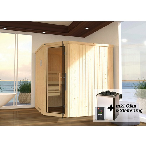 Bild von Sauna »Varberg«, 3 / 7,5 kW-Ofen mit digitaler Steuerung- beige