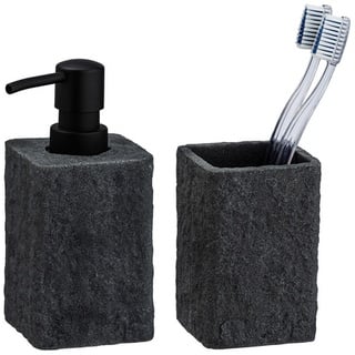 Wenko Bad-Accessoire-Set »Villata«, Polyresin, grau