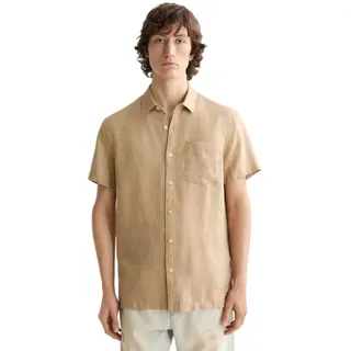 Scotch & Soda Regular Fit Linen Kurzarmhemd - Tannin - XL