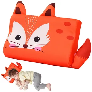 Jonuin Schlummerkids Kissen, 46x26cm Calmly Kinderkissen mit Kopfkissenbezug, Memory Schaum, Ergonomisch Schlummerkids Kissen Kinder, Atmungsaktiv Komfortkissen für Kinderschlaf ((Füchse)