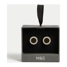 Mens M&S Collection Runde Manschettenknöpfe - Silber, Silber, 1SIZE