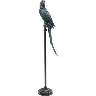 Kare Design Deko Figur Parrot Petrol, Blau/Grün/Schwarz, Große Dekoration, Wohnzimmer Statue, Exotisches Design, 116x23x25cm (H/B/T)