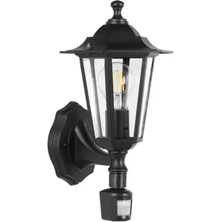 EGLO Außenleuchte Metall und Glas IP44 mit Bewegungsmelder schwarz