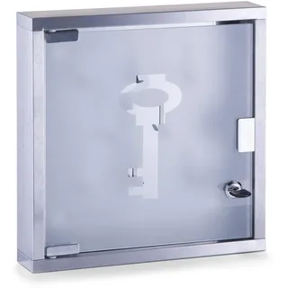 Zeller Schlüsselkasten 30 x 30 x 6 cm Edelstahl/Glas