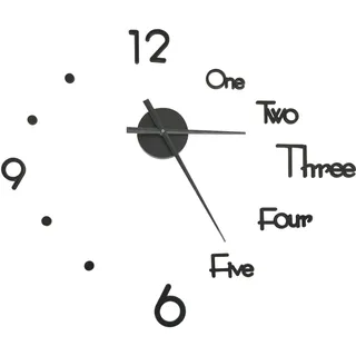 vidaXL 3D-Wanduhr Modernes Design Schwarz 100 cm XXL - Schwarz