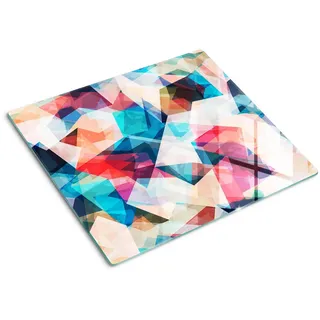 Tulup Glasplatte 60x52 cm Mosaikabstraktion , Braun , Glas , 60x0.4x52 cm , Küchen, Küchenelektrogeräte, Herde, Herdabdeckplatten