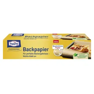 Toppits® anti-haft Back-Papier, naturbraun, Großrolle im Abreißkarton mit Metallsäge, Rollenlänge: 100 Meter, Breite: 38 cm