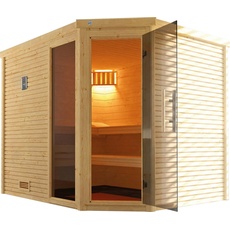 Bild von Sauna »Cubilis«, (Set), 7,5 kW Bio-Ofen mit digitaler Steuerung, beige