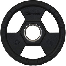 DIAMOND JK Diamond Olympionische Scheibe gummiert Tri-Grip Pro Ø 50 mm à 5 kg Unisex Erwachsene, Schwarz, Einheitsgröße