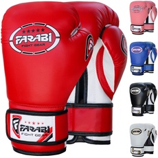 Farabi Sports 6 oz 8 oz Boxhandschuhe Kinder Box Handschuhe MMA Muay Thai Kickboxen Sparring Boxsack Training Kinder Boxhandschuhe (Red, 8-oz)