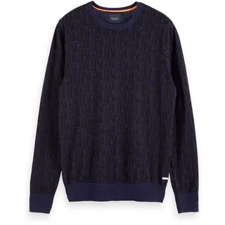 Scotch & Soda Herren Pullover Ams Blauw Allover Print 153635-0219 S - Combo C - S