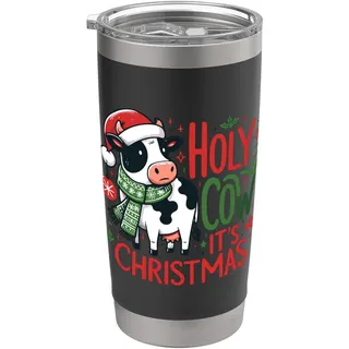 Heilige Kuh, es ist Weihnachten I Weihnachtskuh Doppelwandiger Edelstahl-Thermobecher